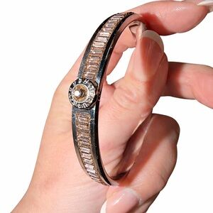 Henri Bendel Pink and Silver Crystal Bangle